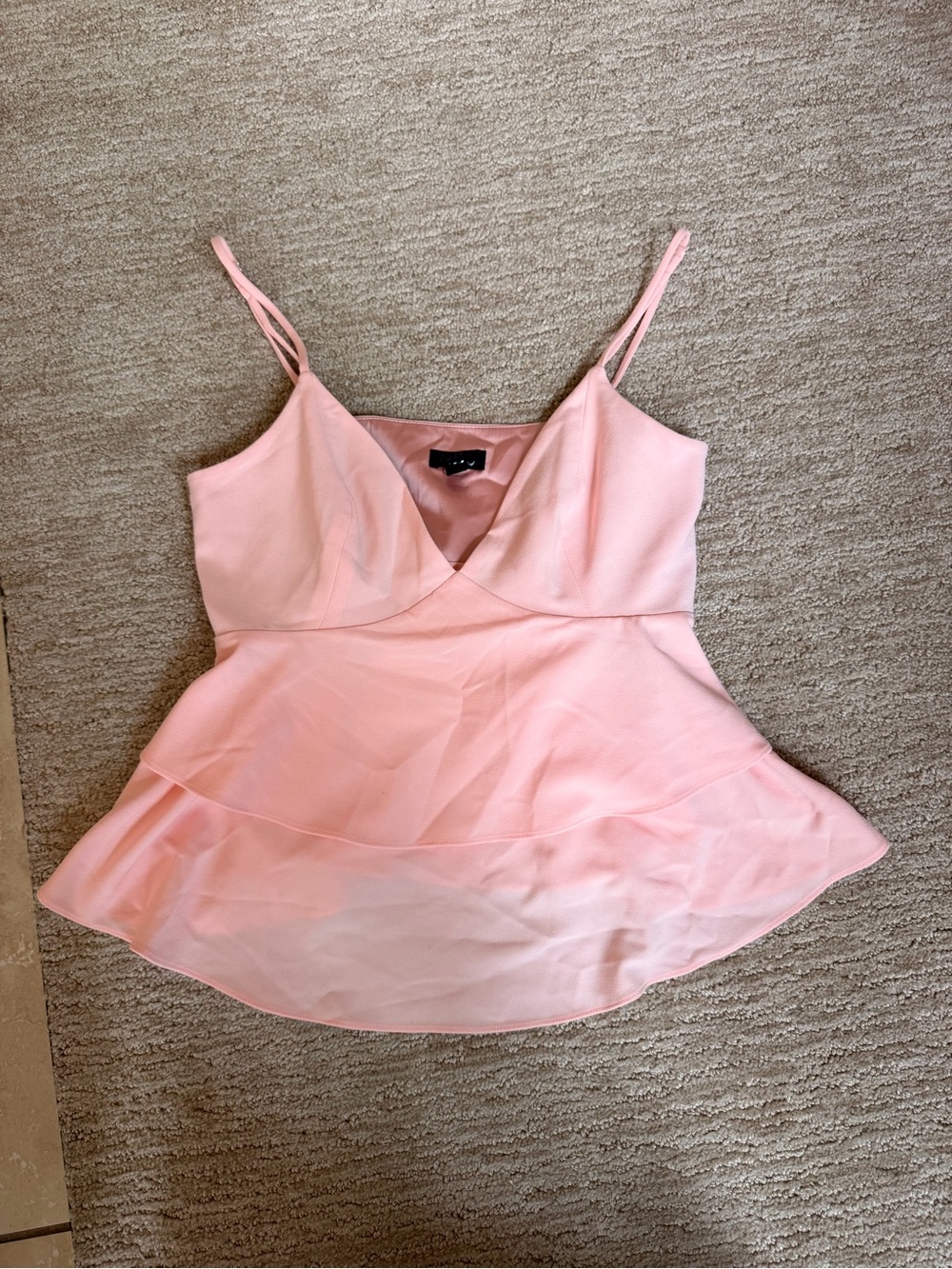 NBD Blush Peplum Spaghetti Strap Cami